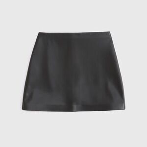 Abercrombie & Fitch Scarlett Black Vegan Leather Mini Skort